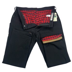 Duluth Trading Co Men’s 38x30 Black Ballroom DoubleFlex Flannel Lined Work Pants